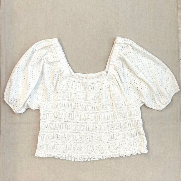 NWT BB Dakota by Steve Madden Women's Peasant Top White Size 3X, Coastal, Boho - Picture 3 of 9